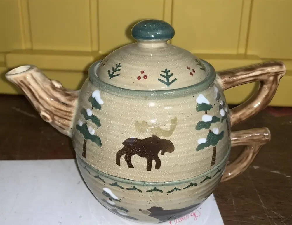 Teapot W/Cup - SONOMA HOME Lodge - Cabin/Tree/Duck/Moose/Bear